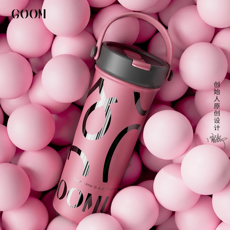 【原创设计】GOOM栀子花保温杯新款大容量女高颜值水杯杯子生日礼物