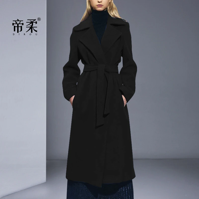 修身显瘦气质羊毛呢子外套女2025秋冬时尚赫本风零羊绒大衣中长款