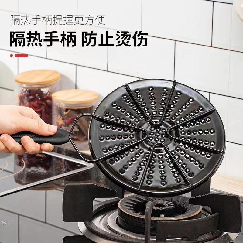 导热板煤气燃气灶锅底防烧黑加热板护锅垫解冻隔热盘带手柄