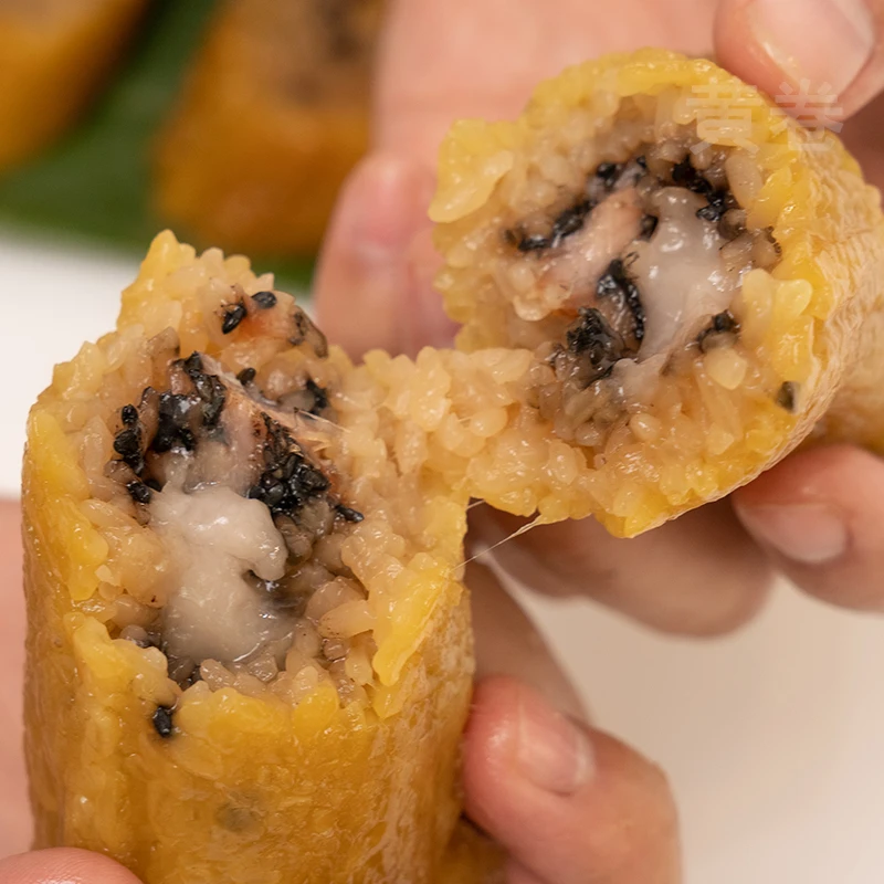 广东粤西粽子 信宜古粽传统柴火猪肉粽 手工咸蛋黄腊肠灰水粽220g