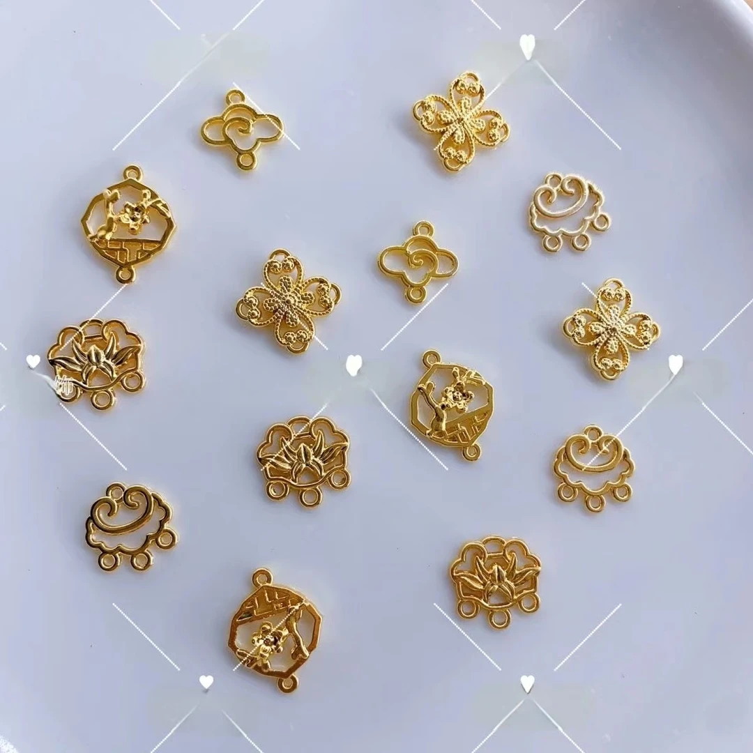 混款电泳保色合金花片diy古风配件发簪步摇头饰材料 自制饰品