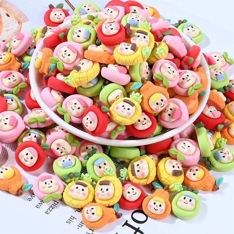 新款水果配件菠萝草莓桃子树脂配件 diy手工材料奶油胶手机壳贴片