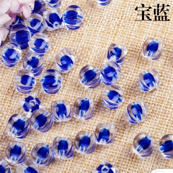 10mm四角亚克力珠夹心内彩四角珠西瓜珠diy手工串珠材料散珠子。