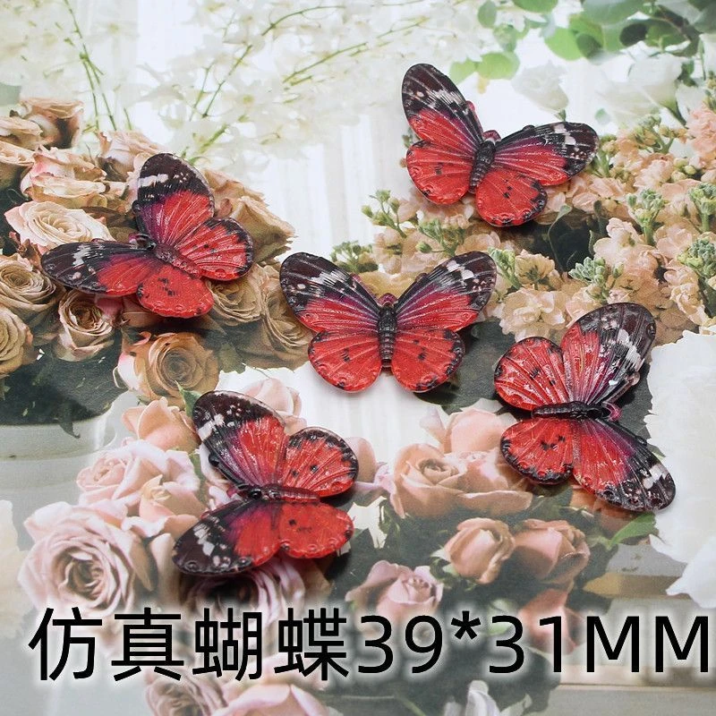 亚克力仿真立体大蝴蝶DIY奶油胶手机壳镜子发夹相框饰品配件材料