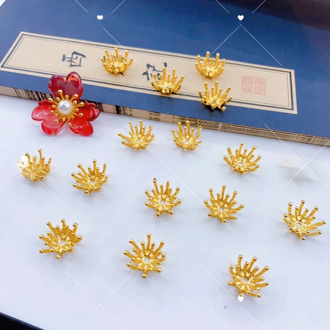 20mm合金花蕊仿铸铜双层花心 diy古风汉服步摇发簪发饰材料配件