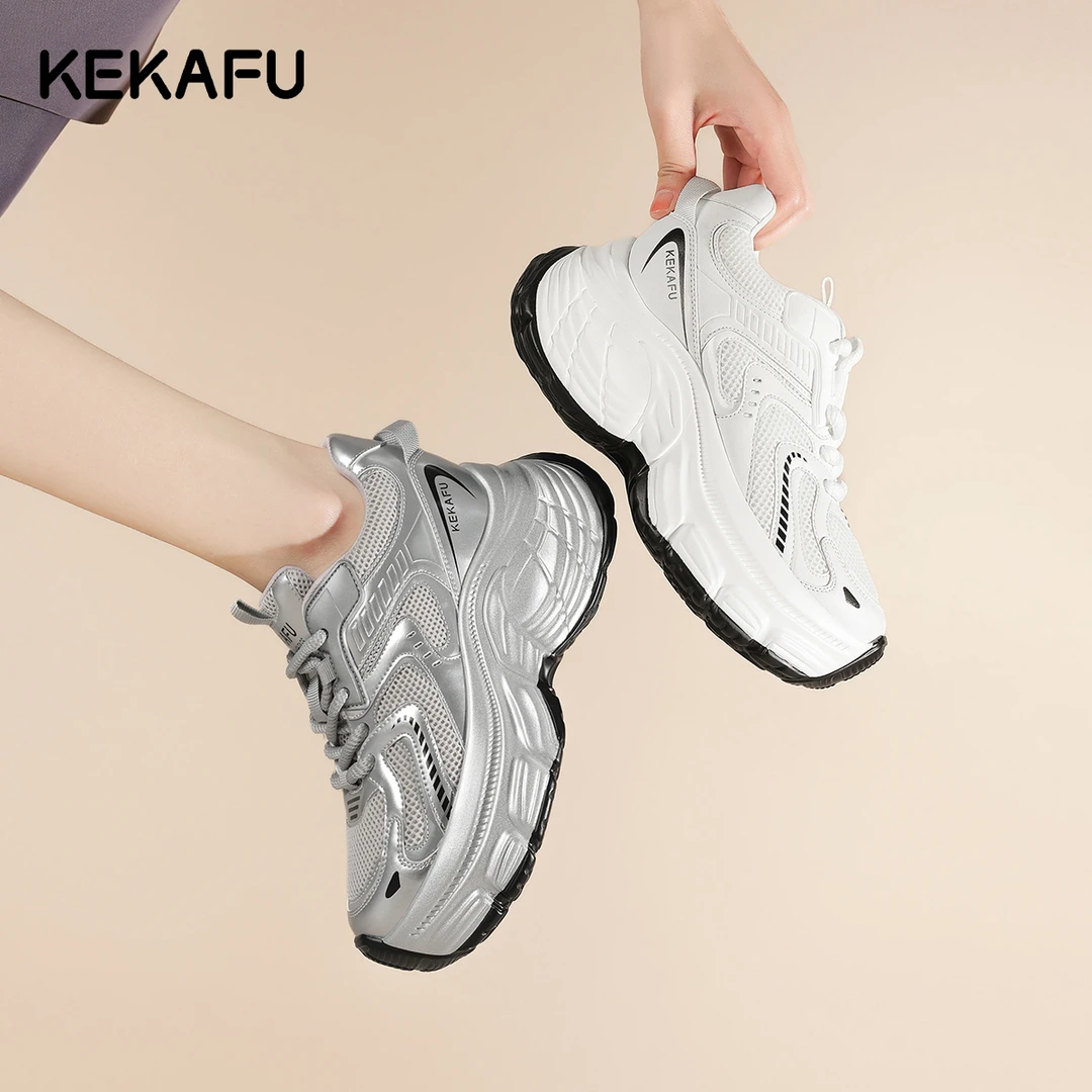 珂卡芙老爹鞋增高7.5cm夏季新款厚底显脚小透气网面休闲运动女鞋