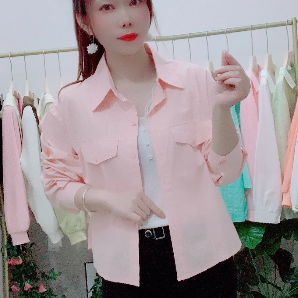 春季新款2025年时尚百搭短款衬衣外套518#