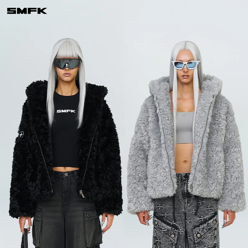 SMFK雪人经典环保毛毛帽衫 CF002B2 冬季户外毛绒连帽保暖外套