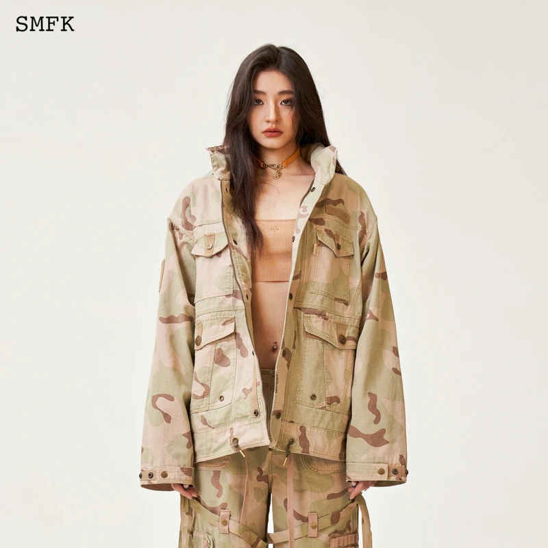 SMFK眼镜蛇沙漠迷彩工装夹克 UG014CF 复古阔身外套