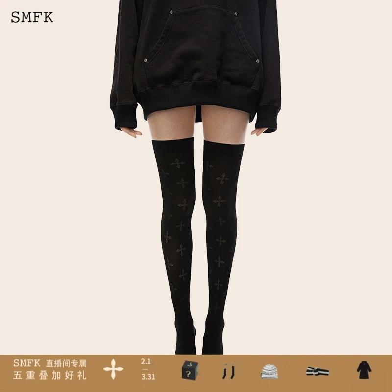 SMFKGarden暗夜花园针织长袜（更新版）US008B黑色过膝袜显瘦保暖