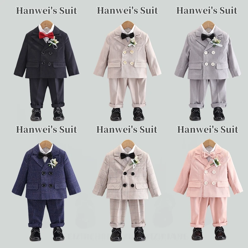 儿童西装套装男童宝宝周岁礼服花童礼服男孩主持人专用礼服秋冬款
