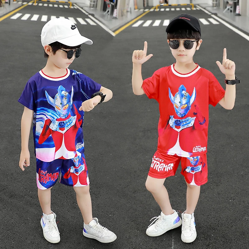 2024夏季新款男童卡通动漫奥特曼短袖泰罗奥特曼套装【90—150】洋气