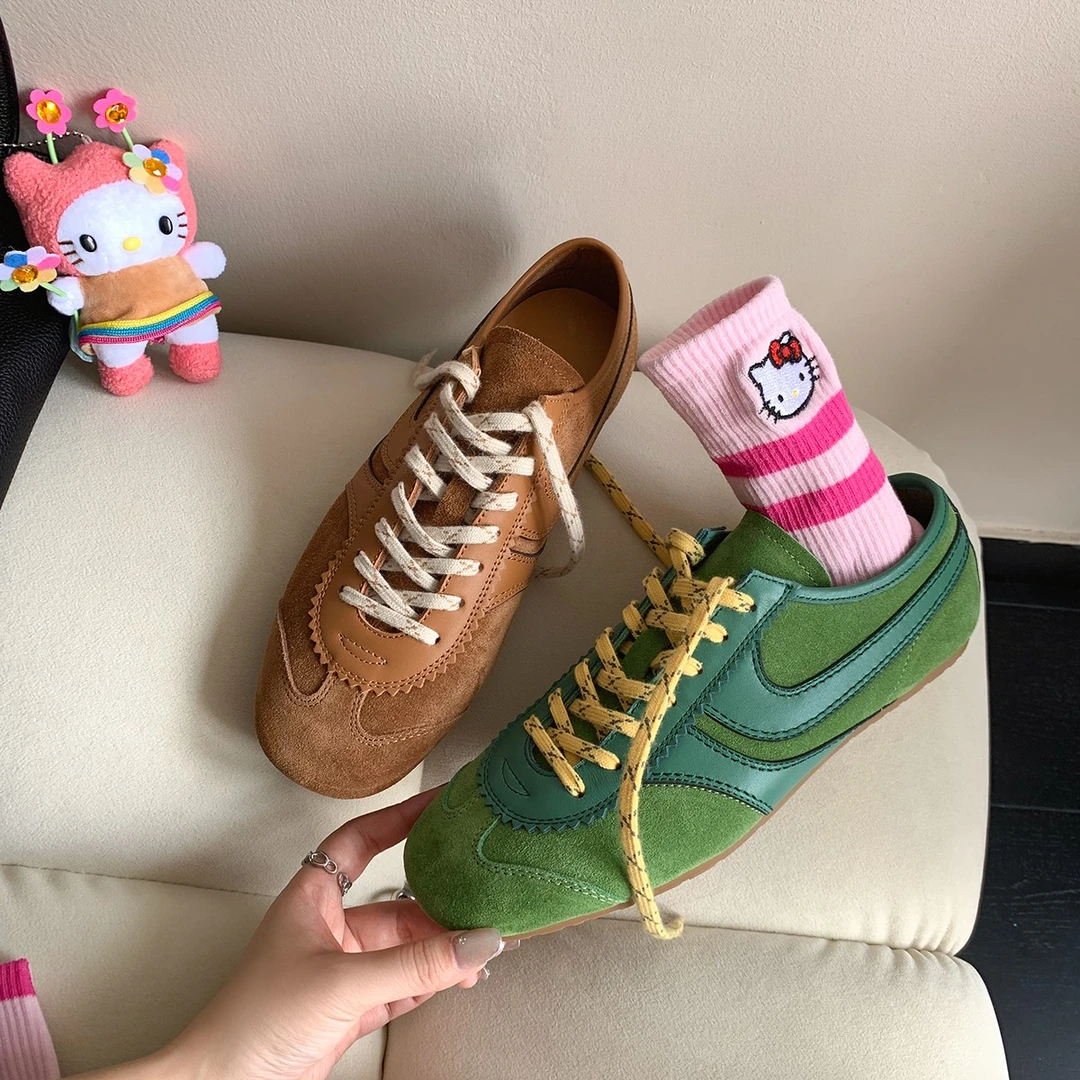 小众个性复古德训鞋女拼色夏季2024新款欧版低帮平底运动休闲鞋