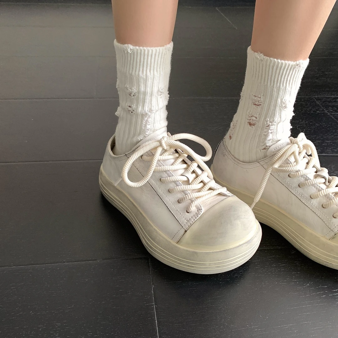 【港风穿搭】米奇厚底大头鞋可爱圆头个性百搭街头小众增高松糕鞋