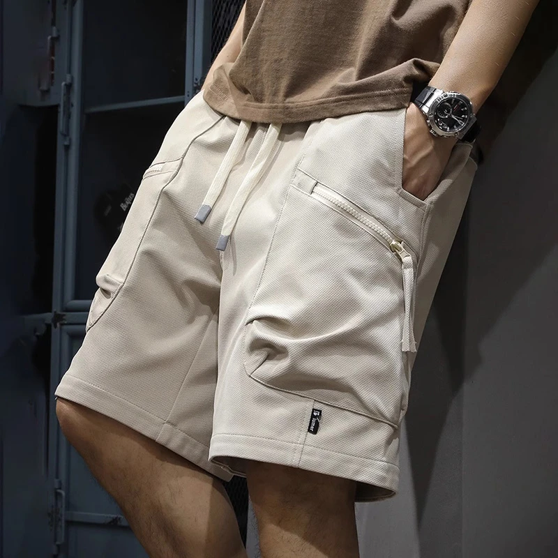 夏季薄款工装短裤运动休闲沙滩中裤宽松直筒裤肥佬加大码五分裤子