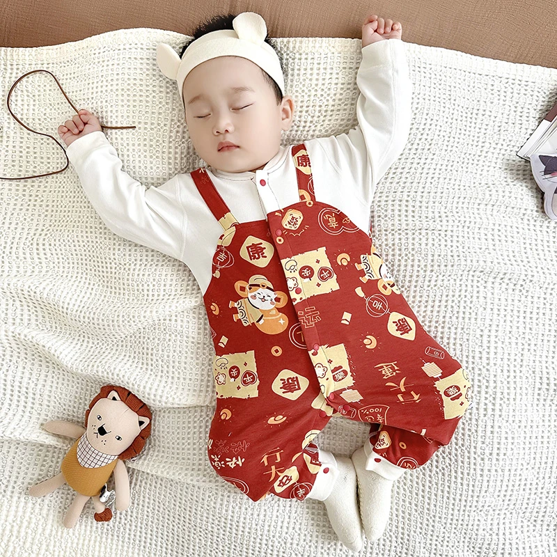 0-3个月新生儿衣服婴儿连体衣宝宝幼儿爬服哈衣纯棉春秋护肚长袖