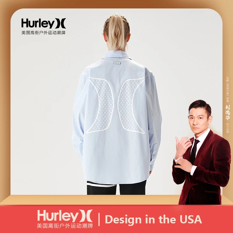 美国高街潮牌Hurley【一心一意】定制时尚男女同款衬衫L017
