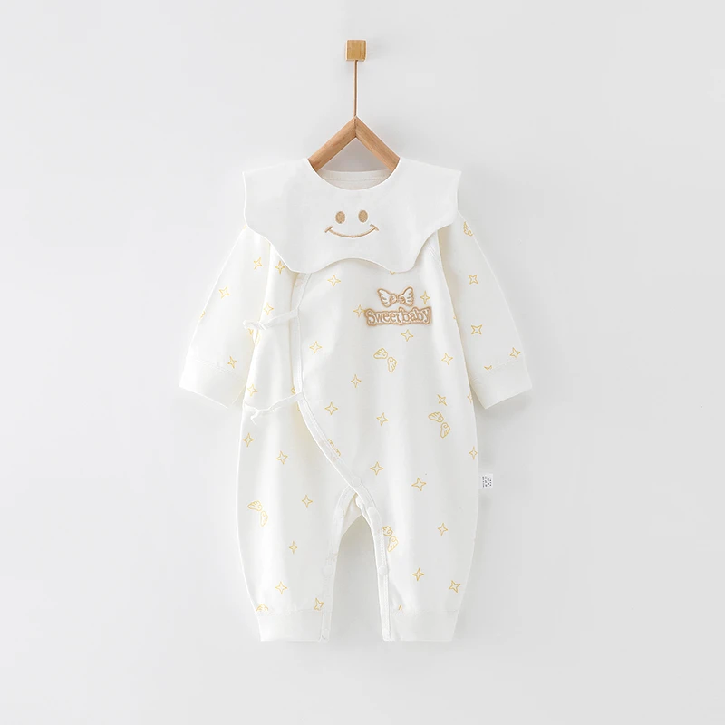 (新生儿)天使baby 四季单层蝴蝶衣纯棉初生婴儿外出服