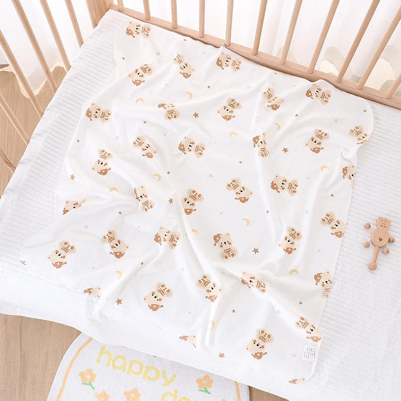 【新生儿】帽子小熊 四季棉毛婴儿防惊吓包单85*85产房专用