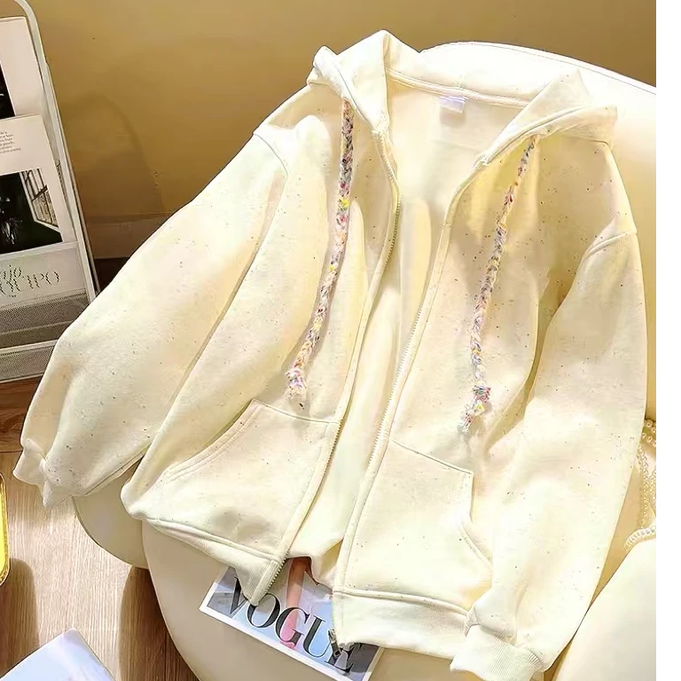 A831点点加绒麻绳外套