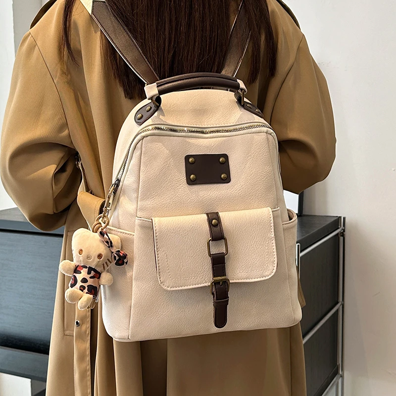 旅行包女士包双肩包2024新款复古大容量背包休闲时尚高级感通勤包