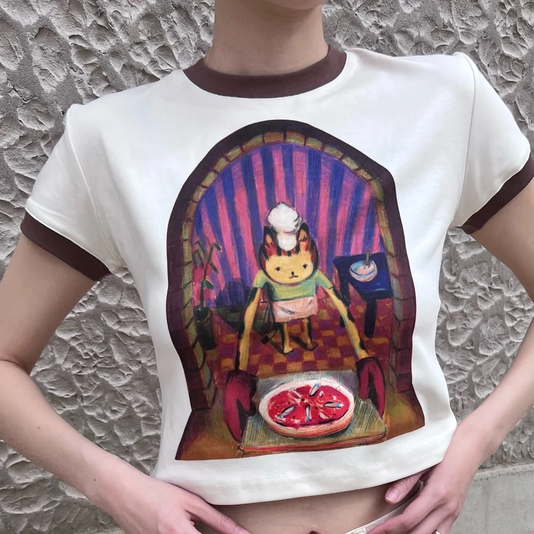 【SRT2】310MOO  LOVEIS 艺术家合作系列 520限定 - Pizza短袖上衣