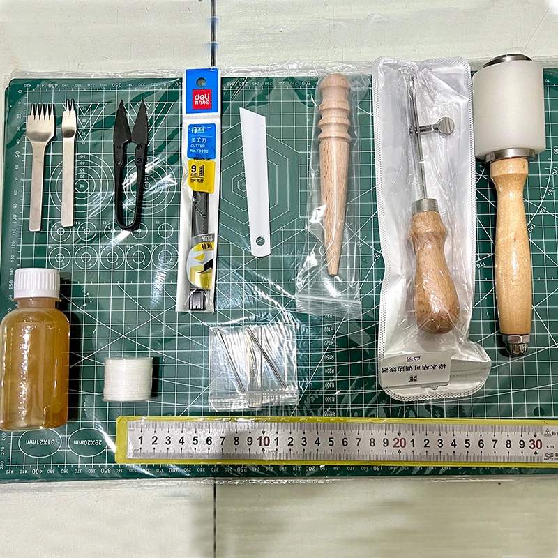 皮革新手工具包法斩菱斩diy套装手工皮革法斩黄胶尼龙锤画边器