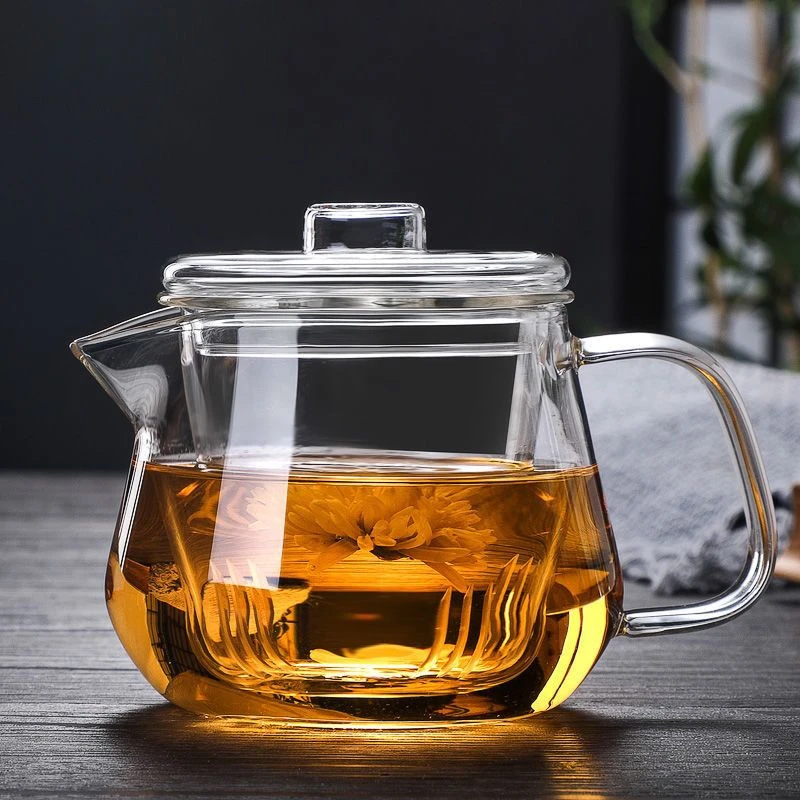 耐热高温玻璃茶壶过滤加厚透明单壶小号花茶壶家用茶水分离泡茶yj
