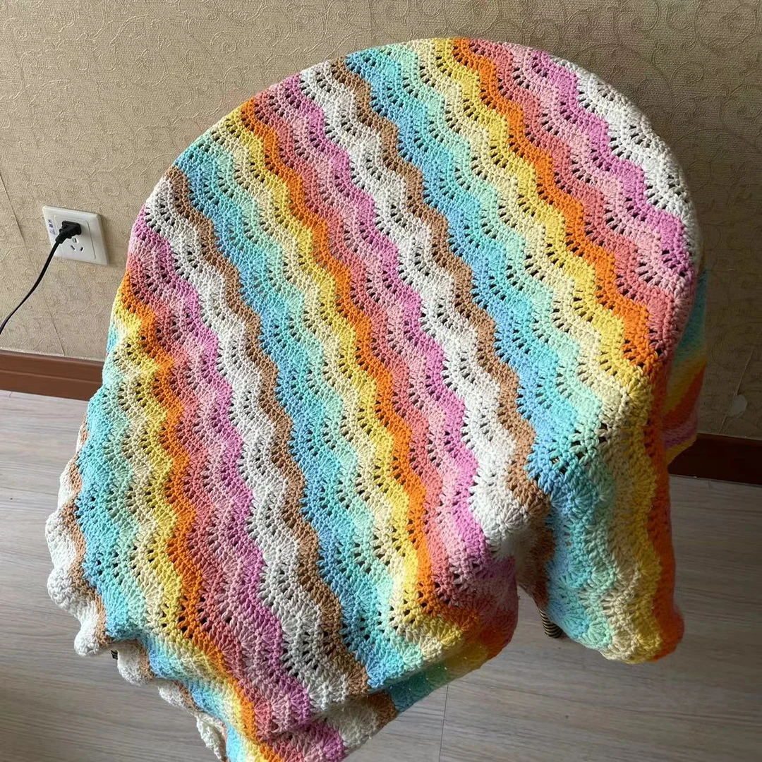 果果编织手作手工diy编织柔肤棉毯子亲肤材料包