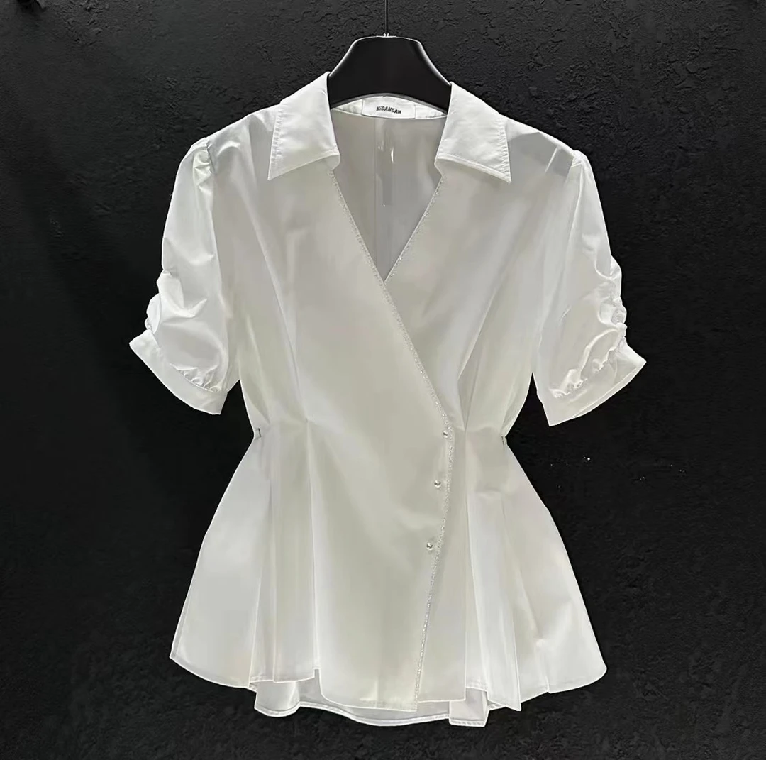 夏季新款设计感条纹显瘦减龄洋气短袖820