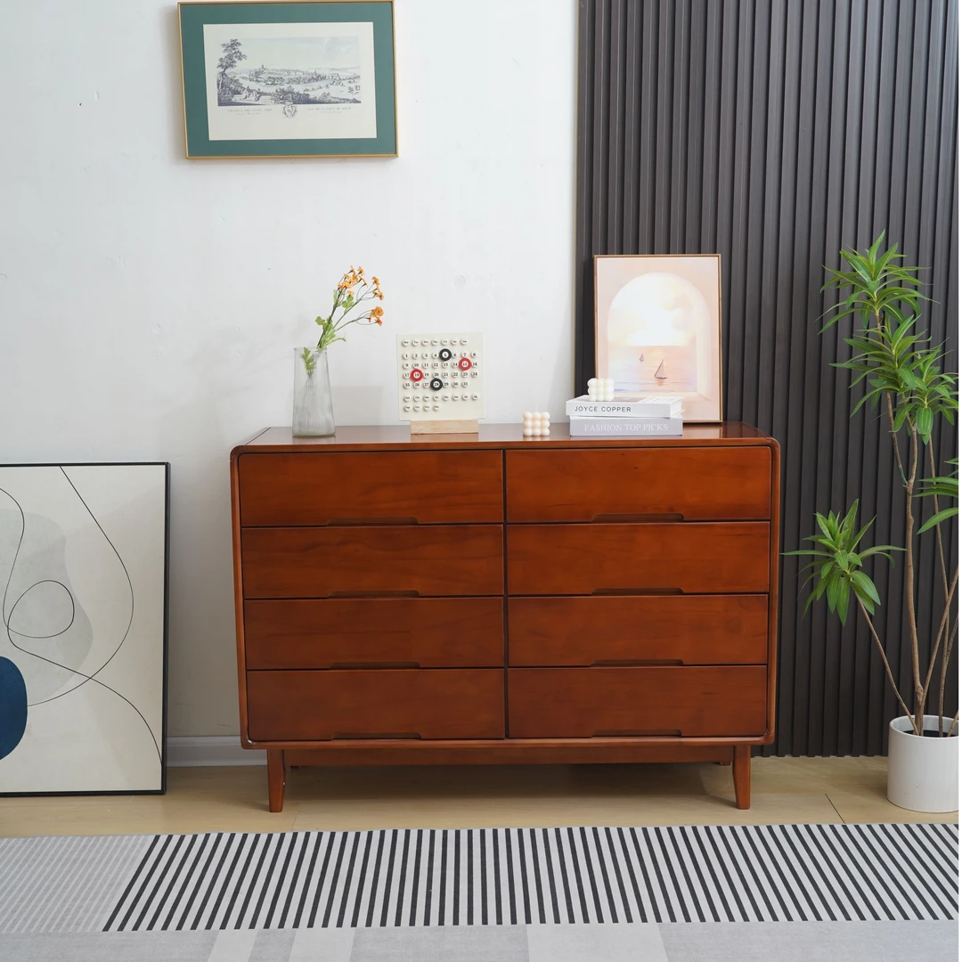 简约中式纯实木八斗柜卧室床头收纳柜家用客厅储物柜抽屉式八斗橱