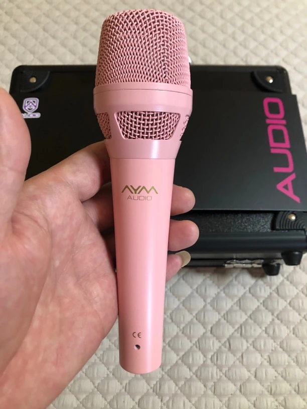 99新  二手正品AYM A68粉色电容麦克风主播唱歌录音聊天k歌话筒