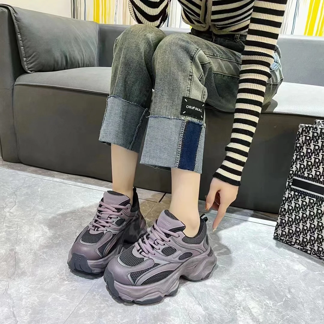 范范家【小怪兽】冬款加绒厚底增高休闲老爹鞋010
