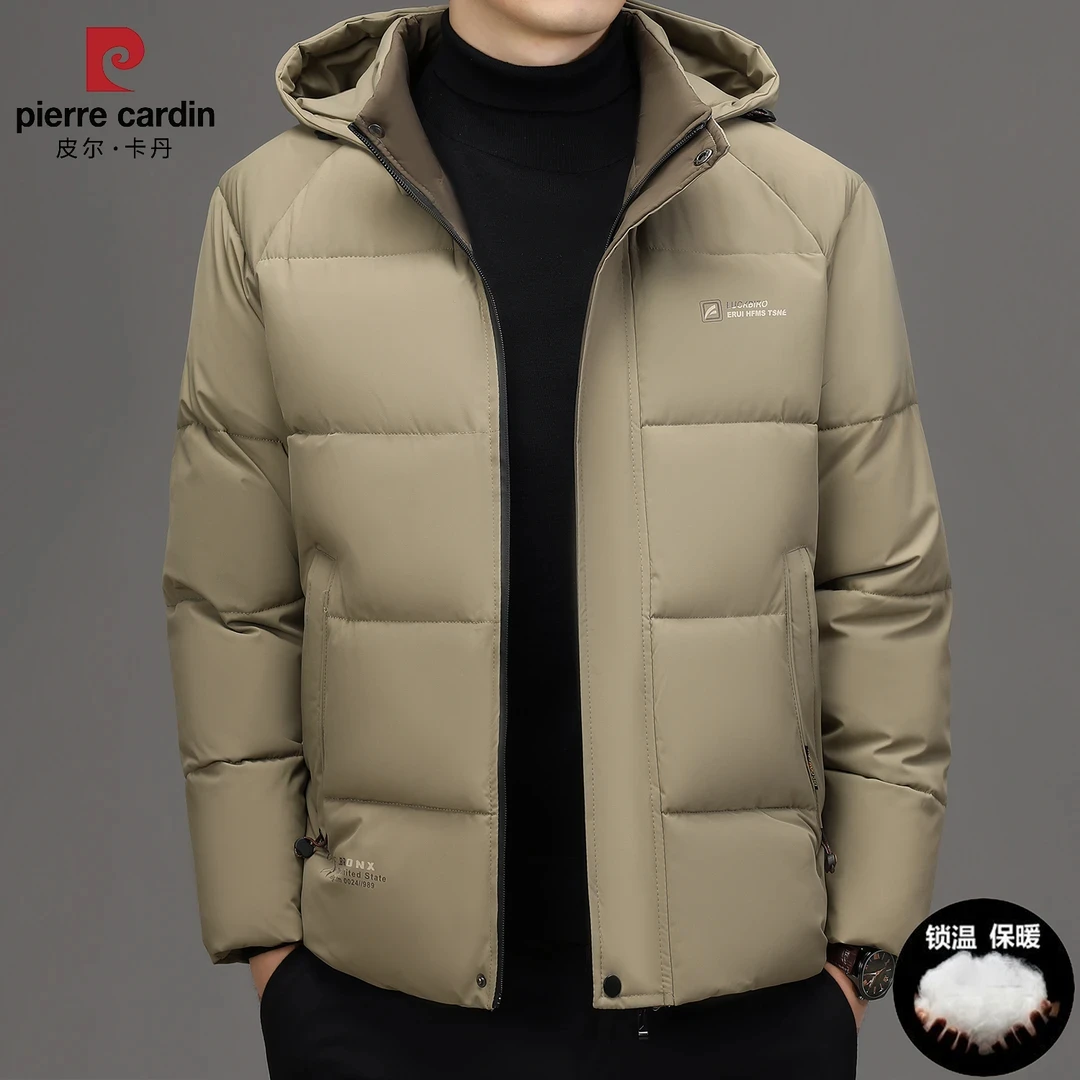 皮尔卡丹高档男士休闲加厚棉衣可拆帽男款棉衣外套爆款棉袄男