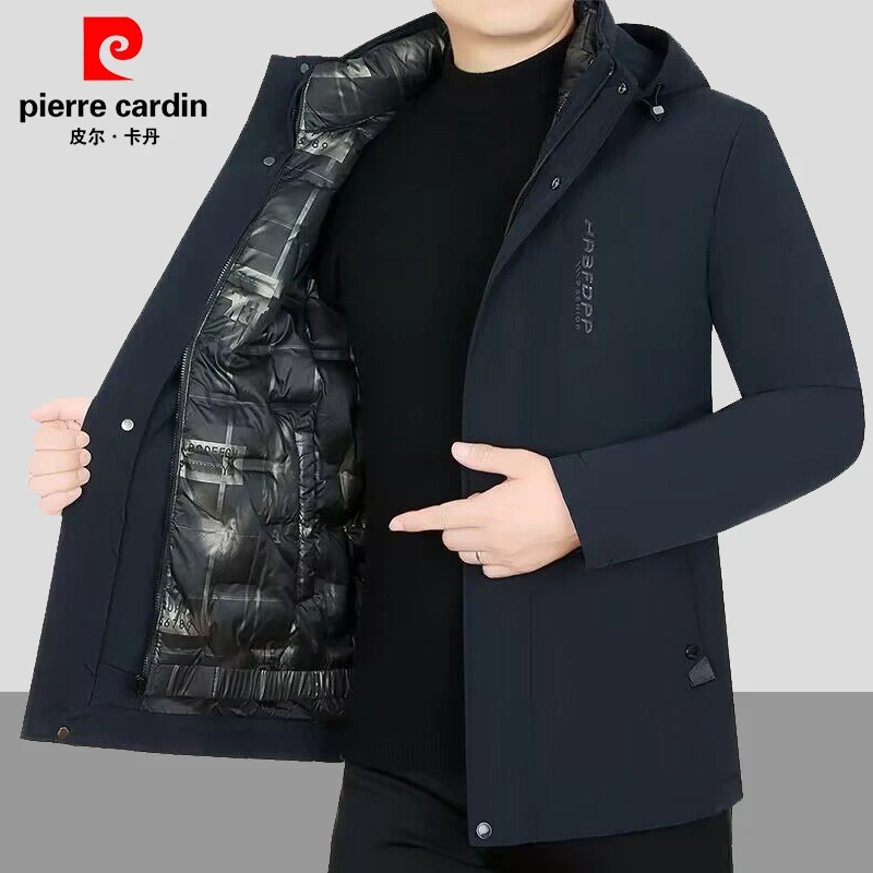 皮尔卡丹男士棉衣新款保暖外套冬装可脱卸内胆休闲加厚棉袄男