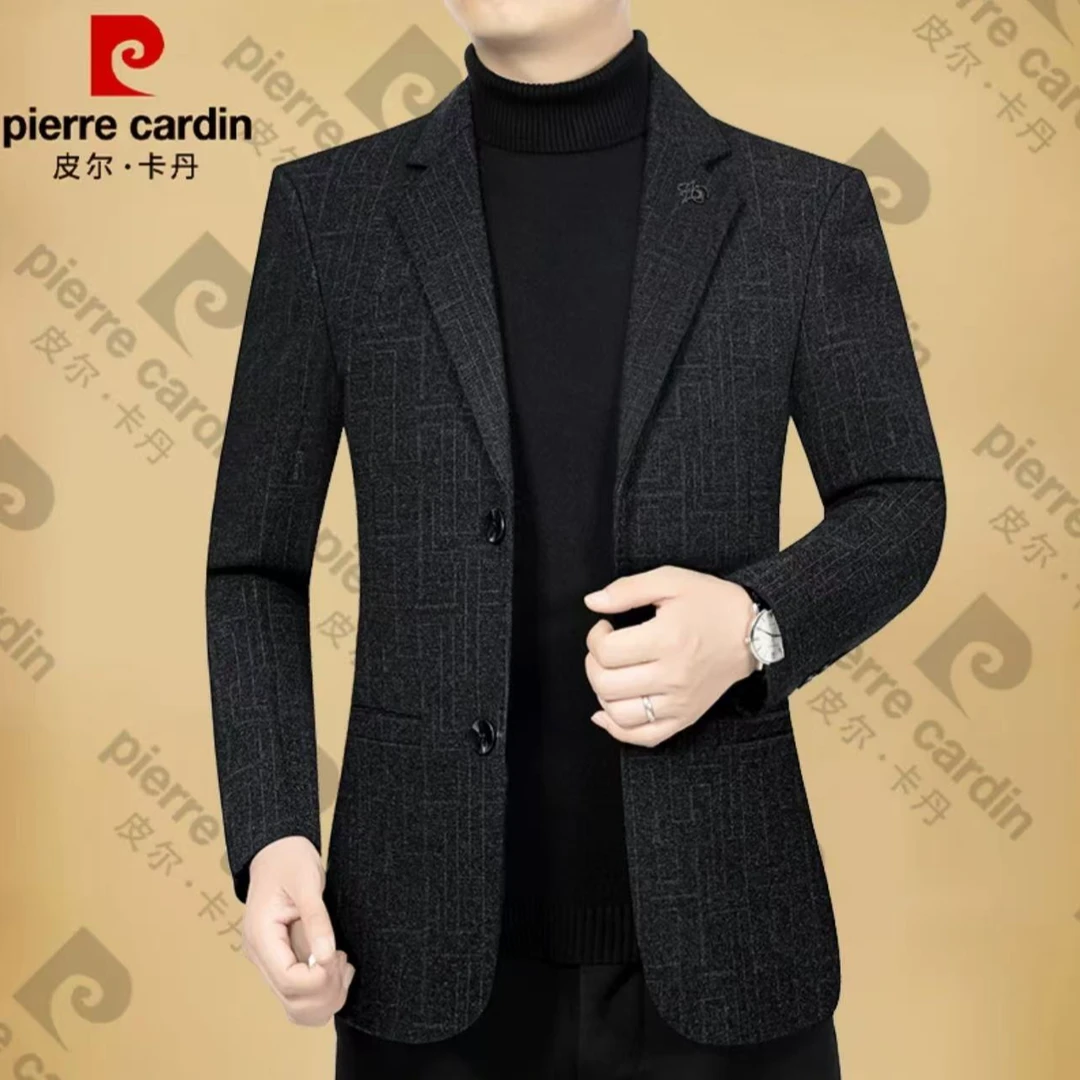 皮尔卡丹男士春秋季商务休闲西服高档韩版西装领外套修身男装专柜