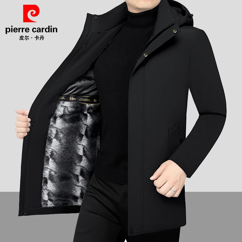 皮尔卡丹正品冬季加绒加厚棉衣男外套高档商务休闲棉服冬装棉袄潮