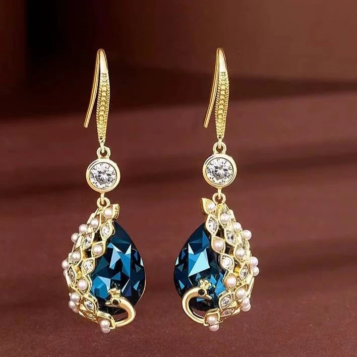 铜合金玻璃耳饰 升级版百鸟朝凤耳环