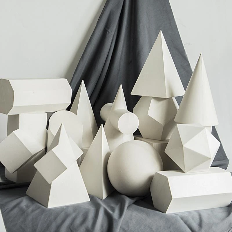 素描石膏几何体美术修补像写生模型摆件16个大号静物教具精品工艺