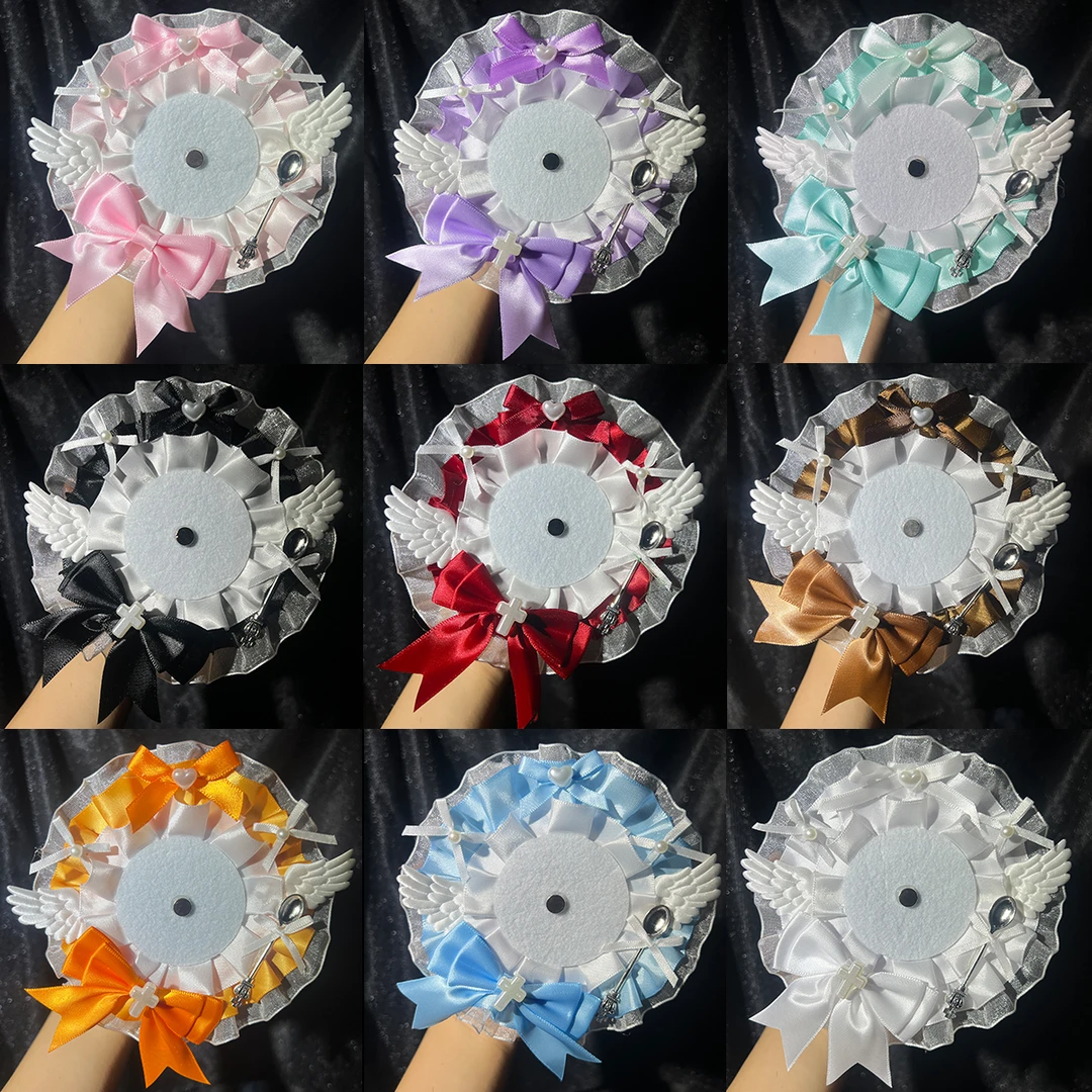 纯白天使翅膀吧唧托可爱痛包蕾丝花边徽章托原创手作谷美现货成品