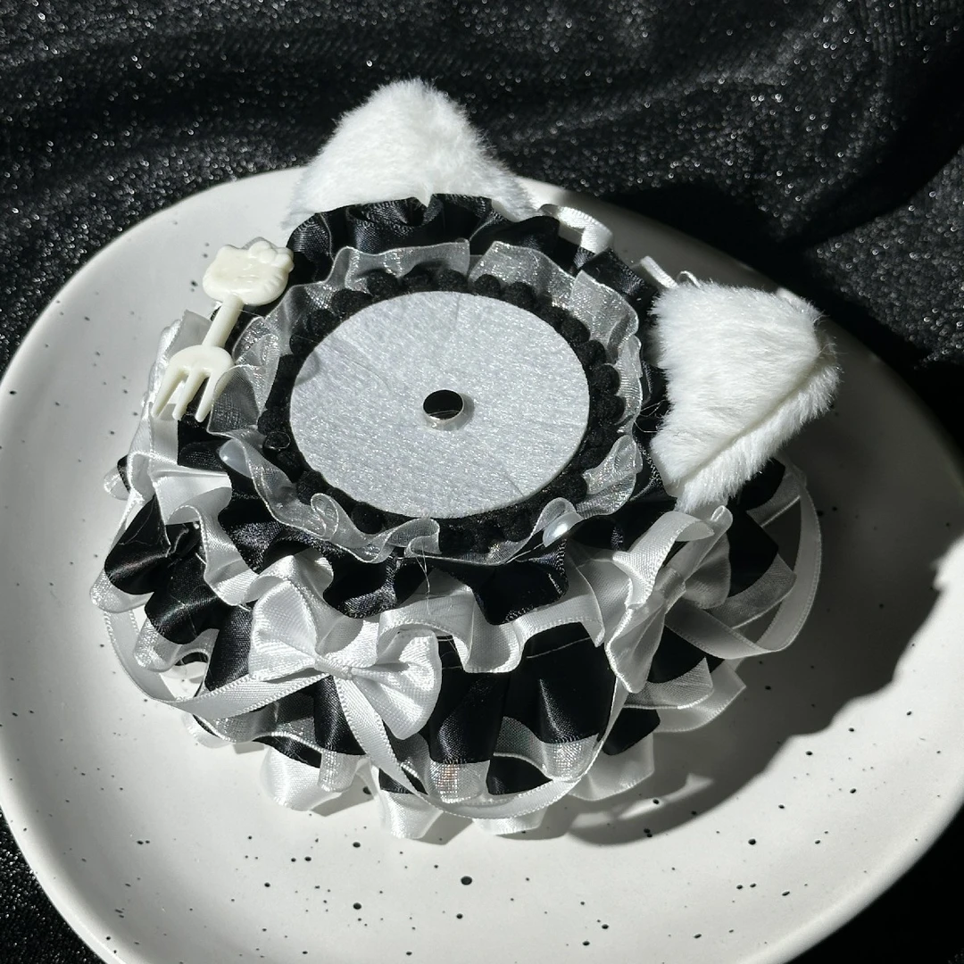 原创华丽款可爱猫耳朵蛋糕托夏日风吧唧托蕾丝手作谷美生日摆阵托