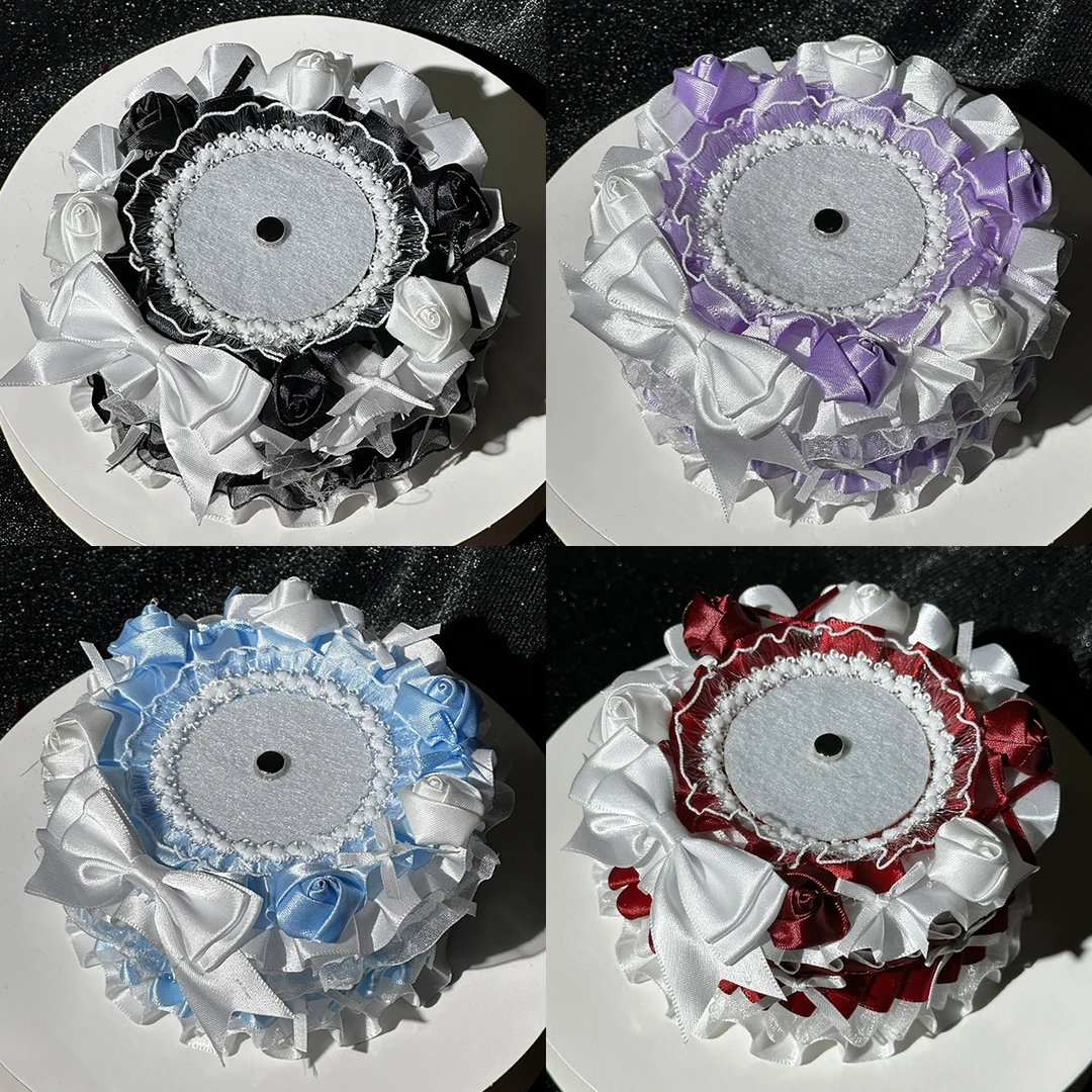 原创手作玫瑰可爱蛋糕吧唧托材料泡沫胚子蕾丝谷美生日礼物摆阵托