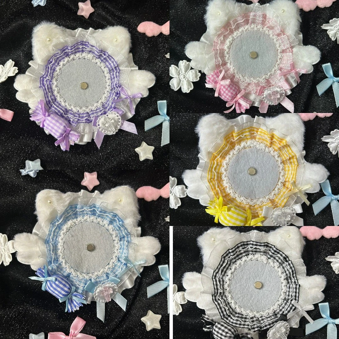 2024原创可爱新款猫猫吧唧托二次元蕾丝痛包装饰物小食量痛层配饰