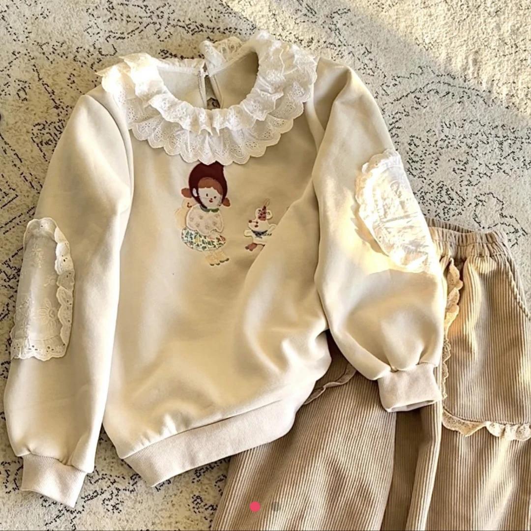 木木家 双层领小女孩卫衣