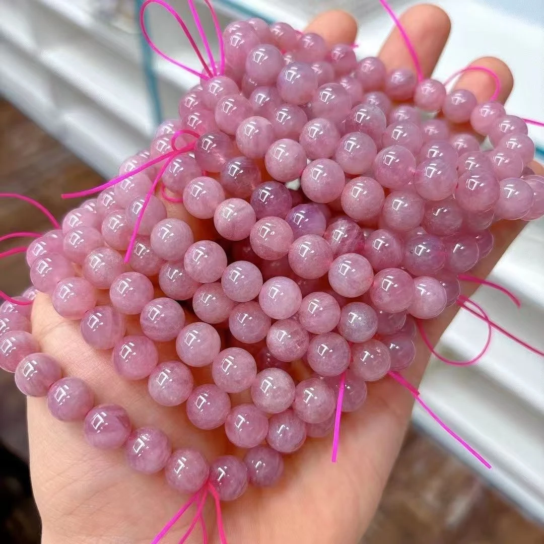 紫马粉手串  天然马达加斯加粉晶马粉粉紫手串单圈水晶粉水晶