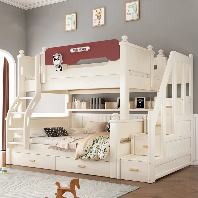 实木储物上下床成人两层床高低床子母床上下铺床儿童母子床双层床