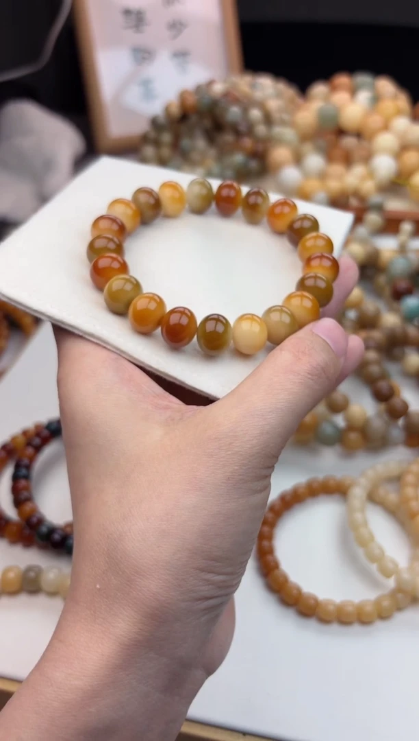 【闪购商品】菩提根/象牙果手串干磨惊鸿一瞥晕色苹果珠10*12mm