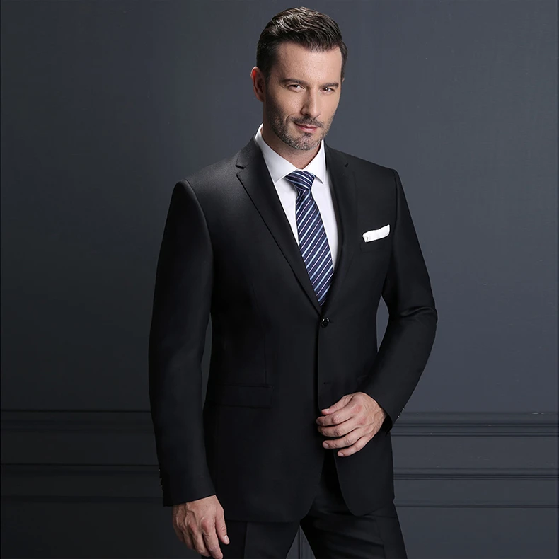西装男套装商务正装西服宴会结婚伴郎黑西装春秋上班面试大码西服