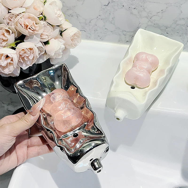 卡通牙膏陶瓷肥皂盒创意可爱香皂盒置物架卫生间不积水沥水皂碟托