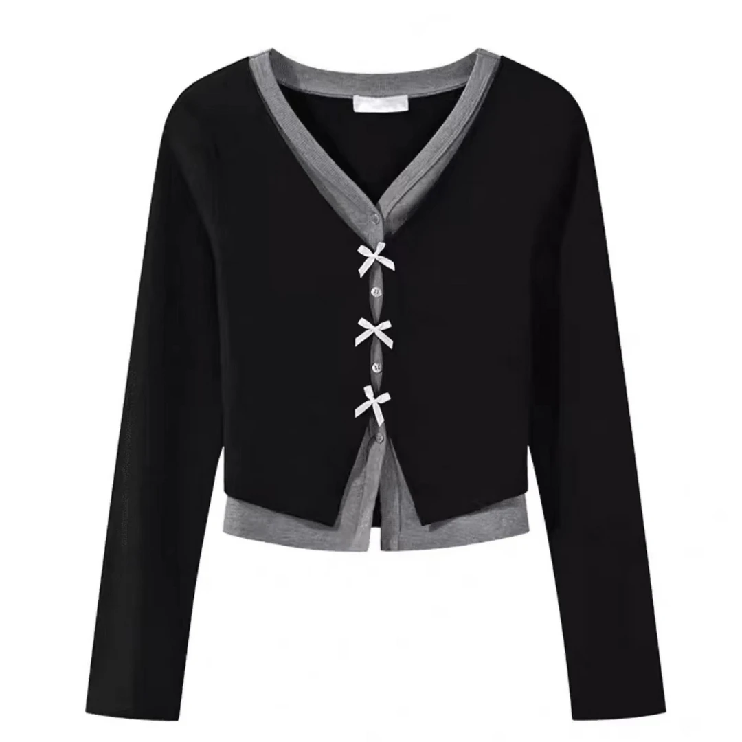 早秋新款针织开衫半身裙套装女高腰显瘦百褶裙气质两件套